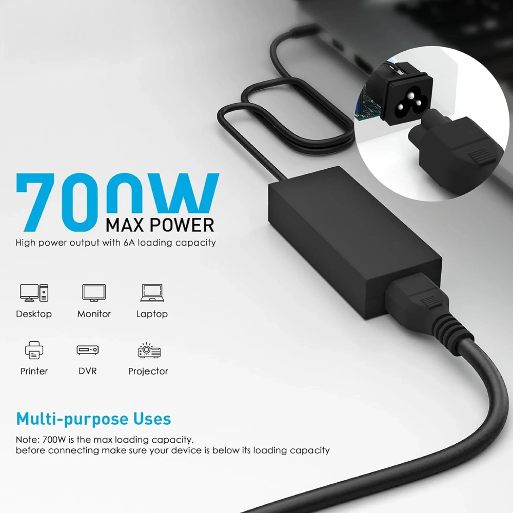 Cablet Laptop Power Cable 3m view 3